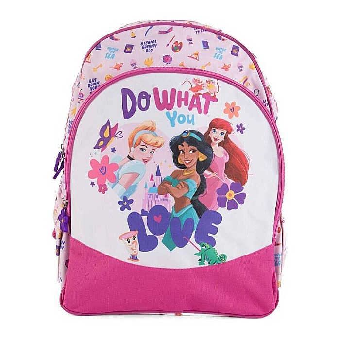 Ghiozdan ergonomic, cu două compartimente și două buzunare laterale, 40x27x15 cm, bretele ajustabile și întărite, multicolor, The Princess, Disney [1]