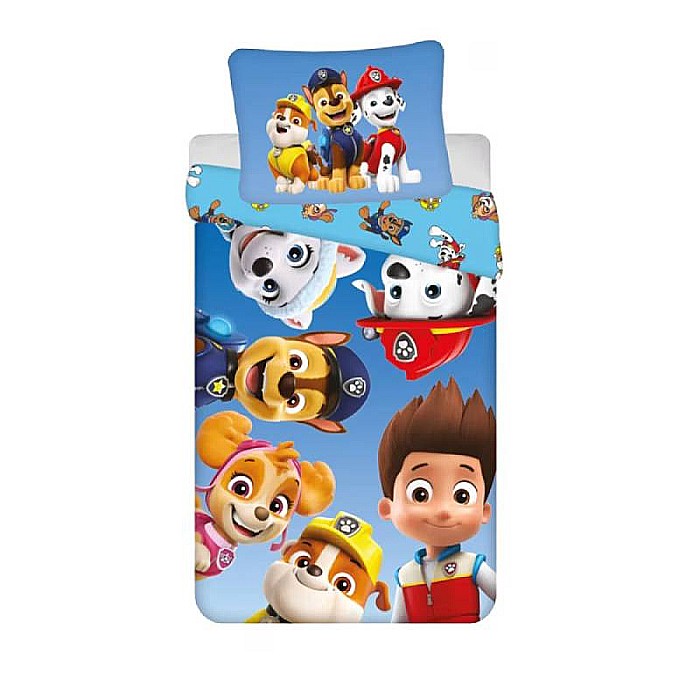 Set lenjerie de pat, Paw Patrol, 140x200cm 70x90cm, Microfibră, Multicolor [1]