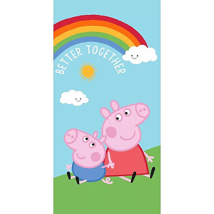 Prosop baie, Peppa Pig, 70x140cm, 100% bumbac, Multicolor [1]