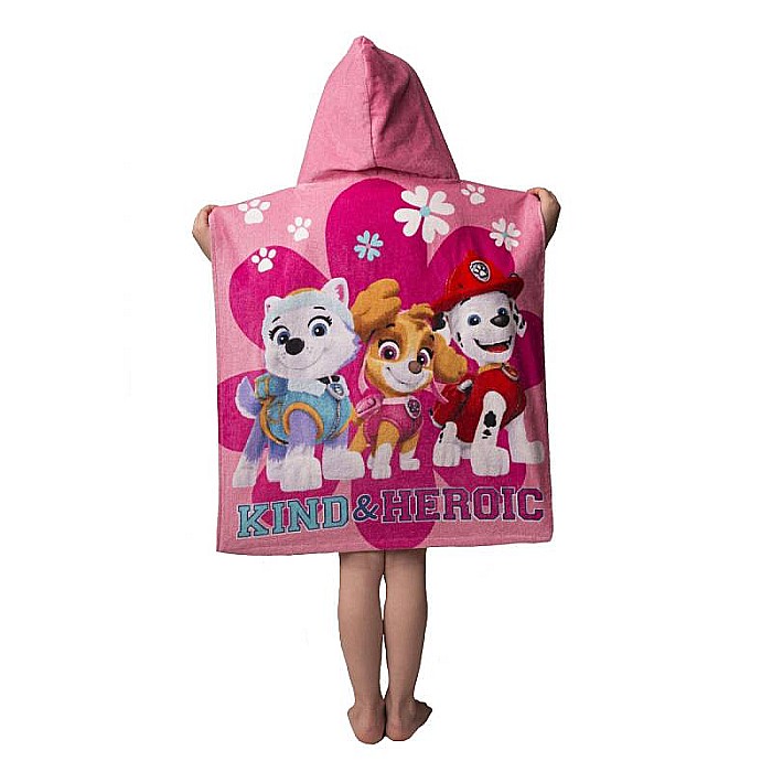 Poncho copii, Paw Patrol, 50x115cm, Roz [3]