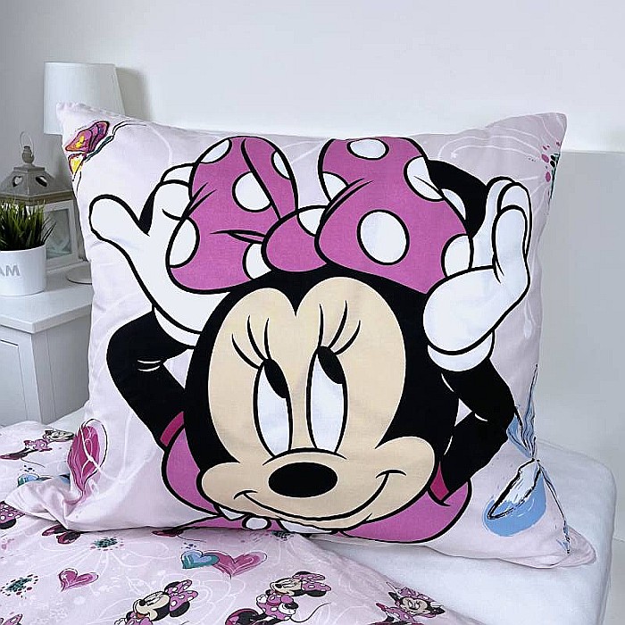 Set lenjerie pat copii, 100% bumbac, multicolor, 2 piese, 160×200 cm, 70×80, Flowers02, Minnie Mouse [4]
