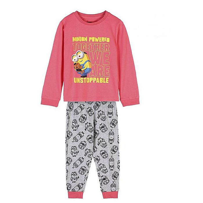 Pijamale copii Minions Roz/Gri [3]