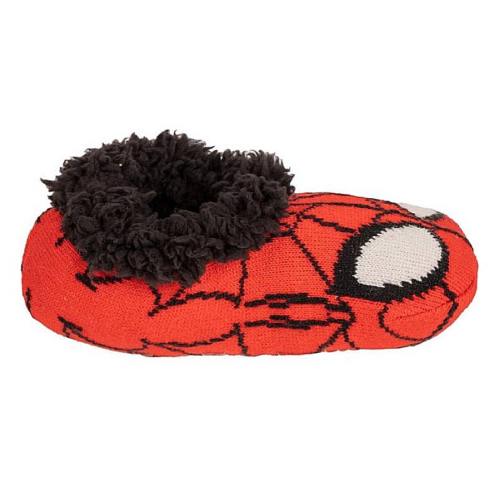 Botoșei de casă pentru copii, material textil, talpă antiderapantă, roșu, Spiderman [2]