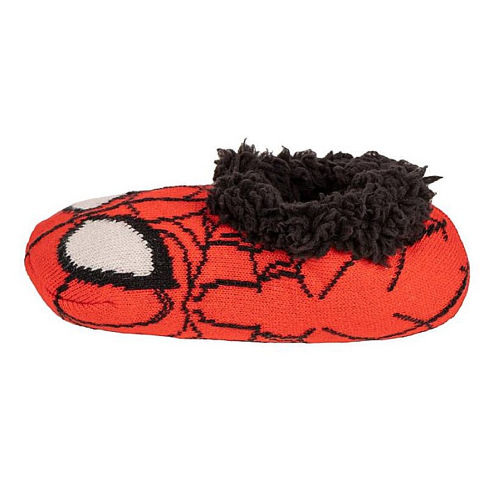 Botoșei de casă pentru copii, material textil, talpă antiderapantă, roșu, Spiderman [3]