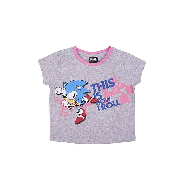 Pijama copii, cu mânecă scurtă, 100% bumbac, multicolor, Sonic [2]