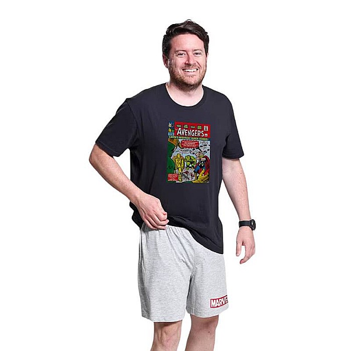 Pijama bărbați cu mânecă scurtă, bumbac, multicolor, Avengers, Marvel [4]