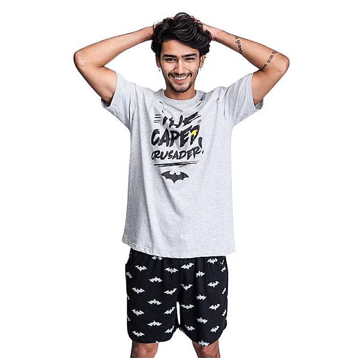 Pijama bărbați cu mânecă scurtă, bumbac, multicolor, Batman [3]