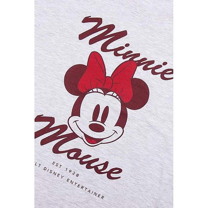 Pijamale damă cu mânecă scurtă, gri, bumbac, Minnie Mouse, Disney [3]