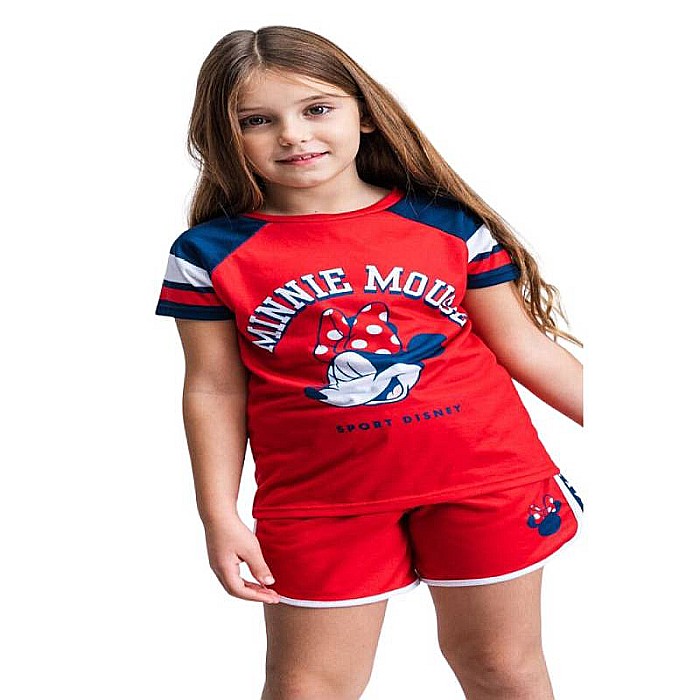 Set 2 piese, tricou și pantaloni scurți, roșu, Minnie Mouse, Disney [3]