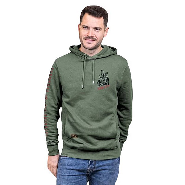 Hanorac bărbați cu glugă, 100% bumbac, verde, The Mandalorian [3]