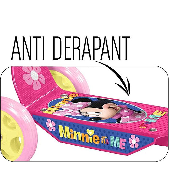 Trotinetă pentru fetițe cu 3 roți, multicolor, 2-5 ani, max 20 kg, ghidon reglabil, platformă antialunecare, Minnie Mouse [2]
