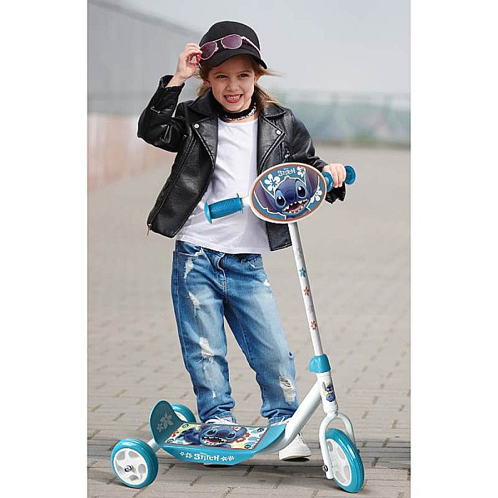 Trotinetă pentru copii cu 3 roți, multicolor, 2-5 ani, max 20 kg, ghidon reglabil, platformă antialunecare, Stitch [2]