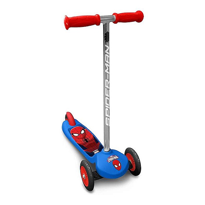 Trotinetă intuitivă cu 3 roți, multicolor, mânere confortabile, platformă antiderapantă, roți acoperite cu material PVC, frână posterioară cu piciorul, Spiderman [1]