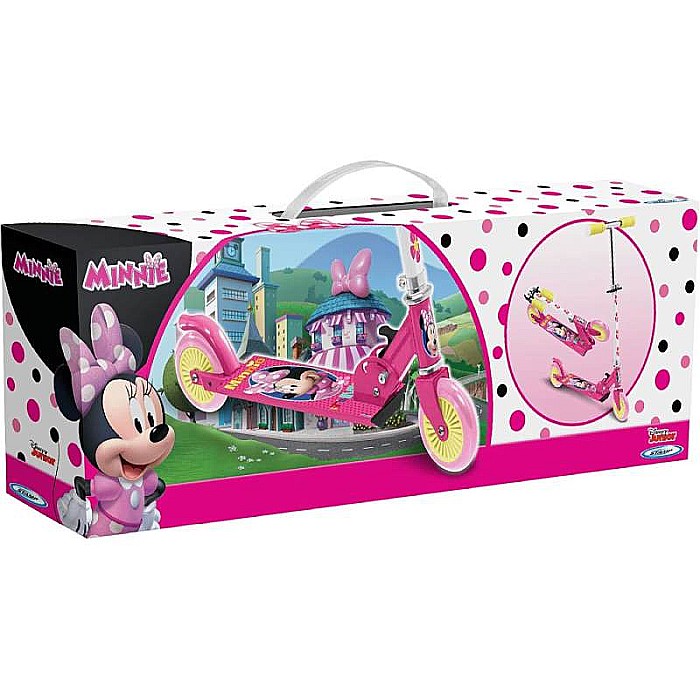 Trotinetă pliabilă cu 2 roți 3 ani +, multicolor, ghidon ajustabil, mânere pliabile, platformă antiderapantă, frână posterioară cu piciorul, Minnie Mouse [4]
