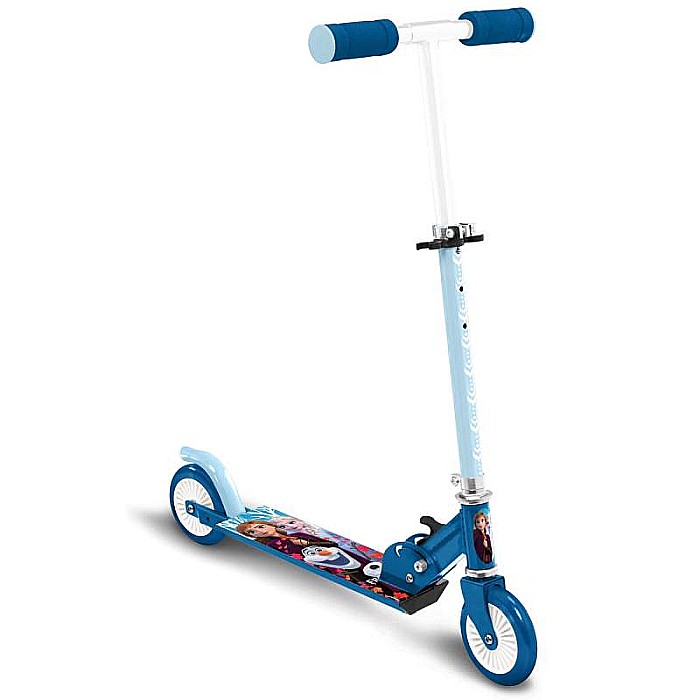 Trotinetă pliabilă cu 2 roți, Frozen, ghidon ajustabil, mânere pliabile, platformă antiderapantă, frână posterioară cu piciorul, 3 ani +, multicolor [1]