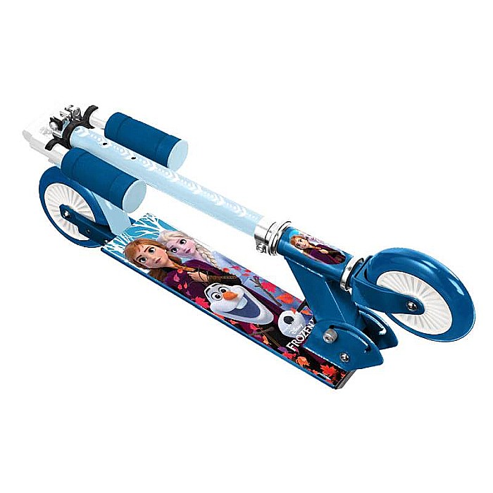 Trotinetă pliabilă cu 2 roți, Frozen, ghidon ajustabil, mânere pliabile, platformă antiderapantă, frână posterioară cu piciorul, 3 ani +, multicolor [2]