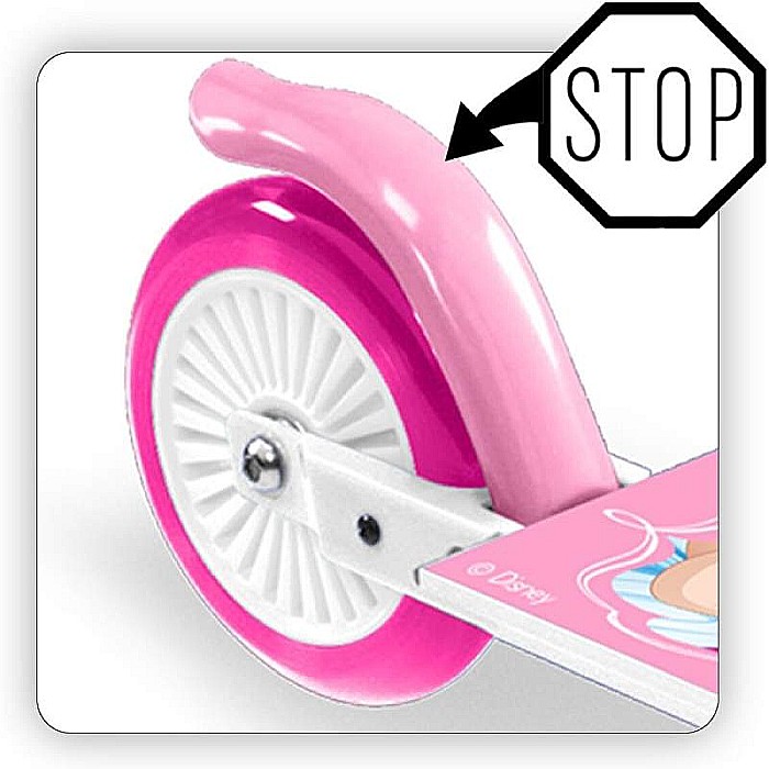 Trotinetă pliabilă cu 2 roți 3 ani +, multicolor, ghidon ajustabil, mânere pliabile, platformă antiderapantă, frână posterioară cu piciorul, Princess, Disney [3]
