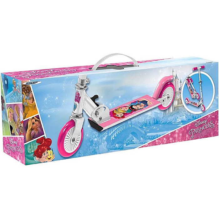 Trotinetă pliabilă cu 2 roți 3 ani +, multicolor, ghidon ajustabil, mânere pliabile, platformă antiderapantă, frână posterioară cu piciorul, Princess, Disney [4]