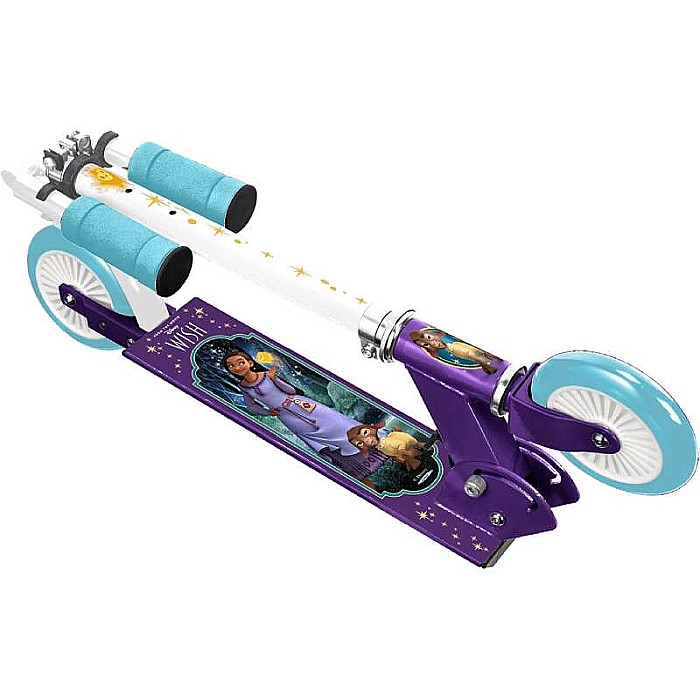 Trotinetă pliabilă cu 2 roți 3 ani +, multicolor, ghidon ajustabil, mânere pliabile, platformă antiderapantă, frână posterioară cu piciorul, Wish, Disney [3]