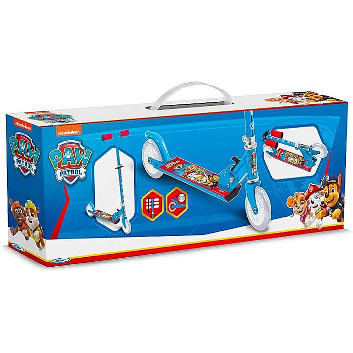 Trotinetă pliabilă cu 2 roți 3 ani +, multicolor, ghidon ajustabil, mânere pliabile, platformă antiderapantă, frână posterioară cu piciorul, Paw Patrol [3]