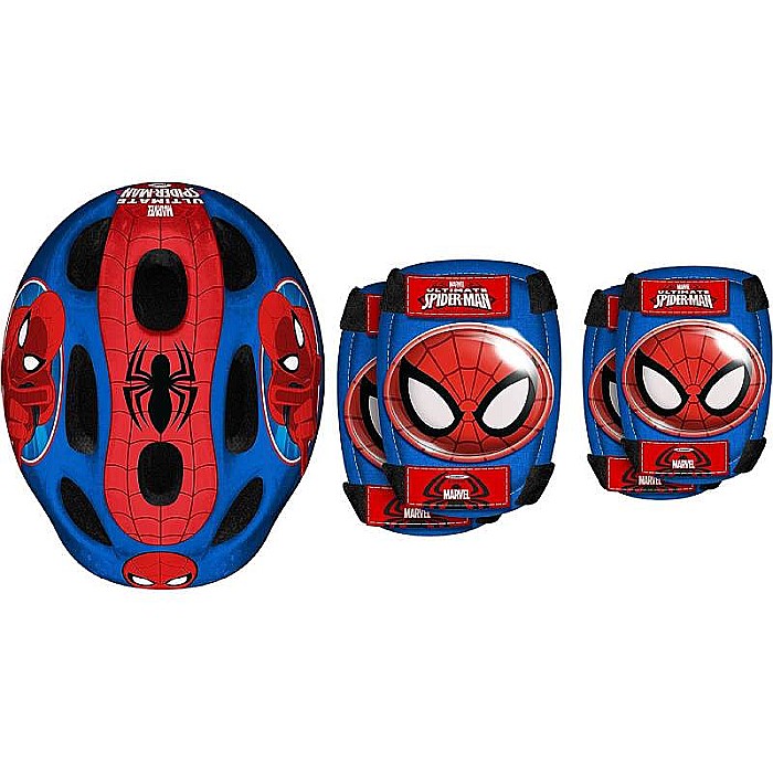 Set protecție pentru copii, cască cu mărime reglabilă, genunchiere și cotiere, multicolor, 3-6 ani, Spiderman [2]