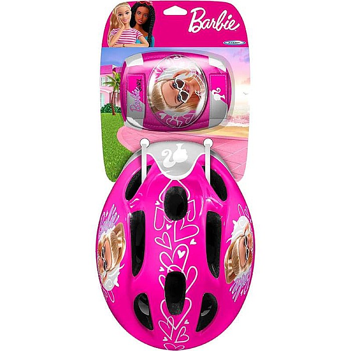 Set protecție pentru copii, cască cu mărime reglabilă, genunchiere și cotiere, multicolor, 3-6 ani, Barbie [2]