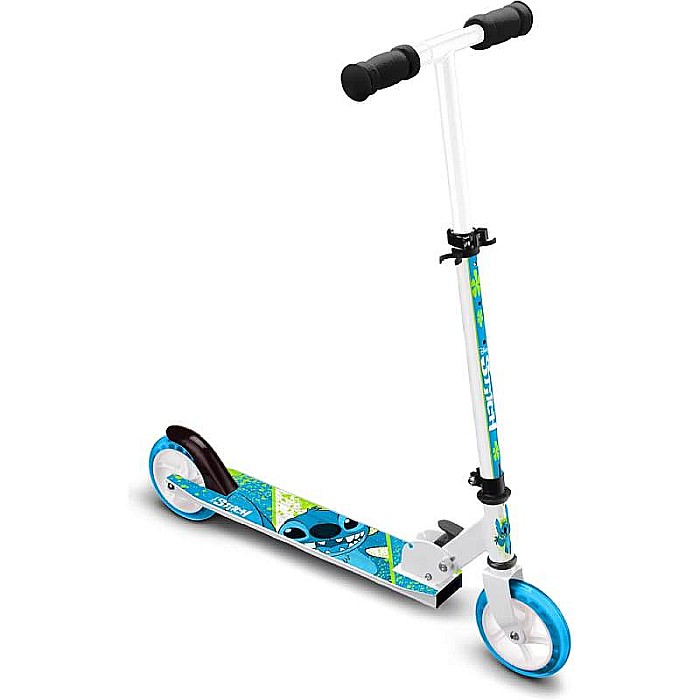 Trotinetă pliabilă cu 2 roți 7-15 ani, greutate maximă 100 kg, multicolor, ghidon ajustabil, mânere pliabile, platformă antiderapantă, frână posterioara cu piciorul, Stitch [1]