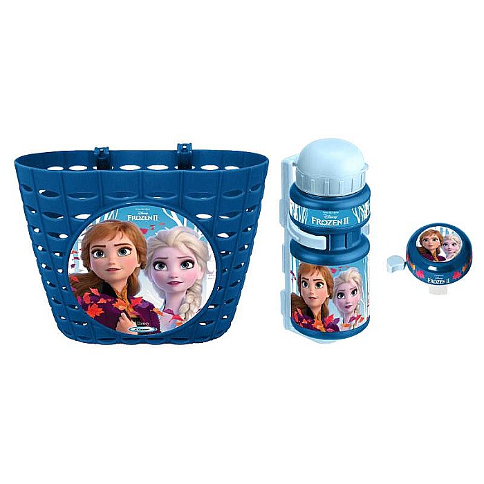 Set trei accesorii pentru bicicletă copii, coș, sonerie și sticlă apă, multicolor, Frozen [1]