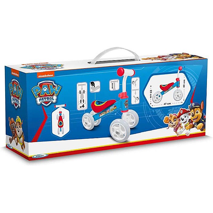 Mini bicicletă fără pedale pentru copii, vârsta 1-3 ani, cadru ergonomic, șa largă din spumă, ghidon reglabil, mânere anti lovire, Paw Patrol [4]