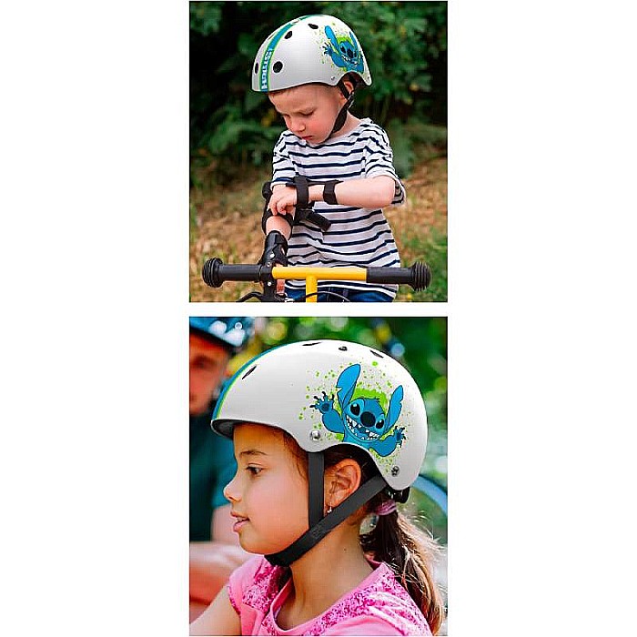 Cască protecție pentru bicicletă, trotinetă, skateboard, role, rezistentă la impact, cu mărime reglabilă, 53-57 cm, multicolor, Stitch [3]