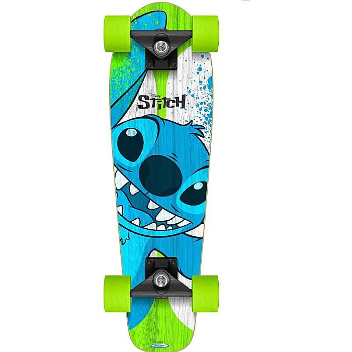 Set Skateboard Copii, 70 x 20cm, 9 straturi de arțar, placă antiderapantă, rulmenți Abec-5 și cască de protecție, multicolor, Stitch [2]