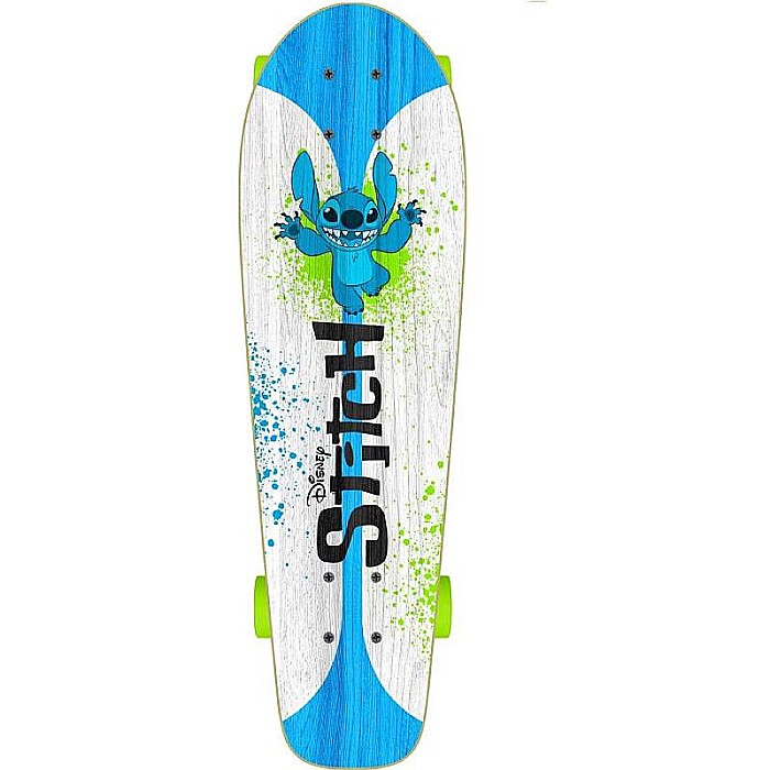 Set Skateboard Copii, 70 x 20cm, 9 straturi de arțar, placă antiderapantă, rulmenți Abec-5 și cască de protecție, multicolor, Stitch [5]