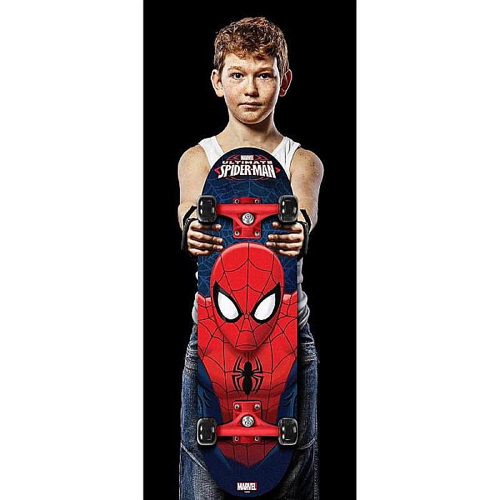 Set Skateboard Copii, 70 x 20cm, 9 straturi de arțar, placă antiderapantă, rulmenți Abec-5 și cască de protecție, multicolor, Spiderman [4]