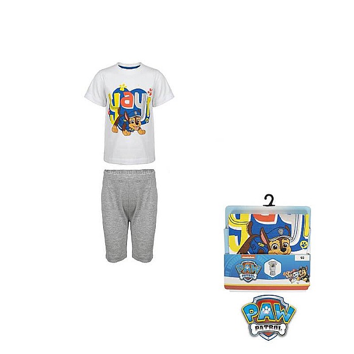 Pijama copii cu mânecă scurtă, alb/gri, bumbac, YAY, Paw Patrol [2]