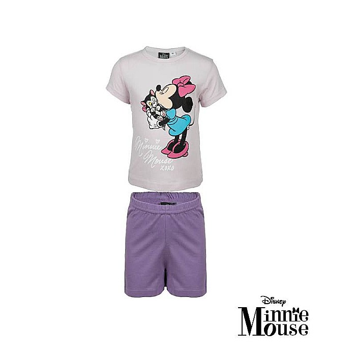 Pijama copii cu mânecă scurtă, multicolor, 100% bumbac, Love, Minnie Mouse [2]