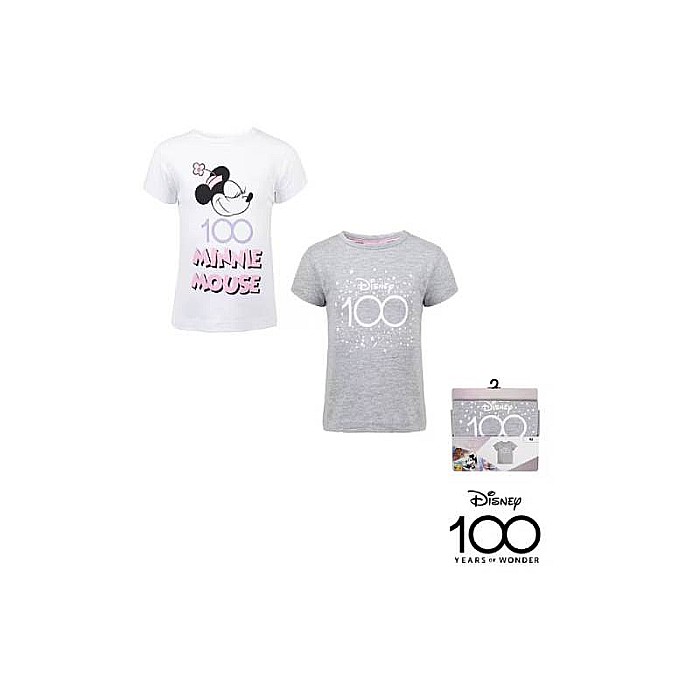 Set 2 tricouri copii, 100% bumbac, multicolor, Minnie Mouse, Disney 100 [2]