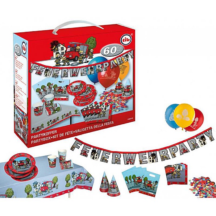 Set pentru petrecere, Micul Pompier, 60 piese, multicolor [4]
