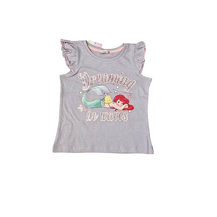 Pijamale copii cu mânecă scurtă, bumbac, multicolor, Ariel, Disney [3]