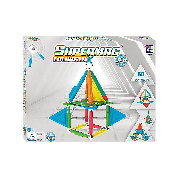 Set Jucării Magnetice pentru construcții, Interactiv, Educațional și Creativ, Dezvoltă Concentrarea și Răbdarea pentru Adulți și Copii 3+ ani, 50 piese, Supermag [1]