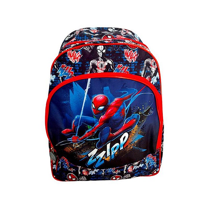 Ghiozdan ergonomic, cu două compartimente și două buzunare laterale, 40x30x15 cm, bretele ajustabile și întărite, multicolor, Spiderman [2]