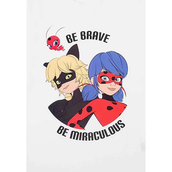 Pijama copii, cu mânecă lungă, 100% bumbac, multicolor, Be Brave, Miraculous, LadyBug [2]