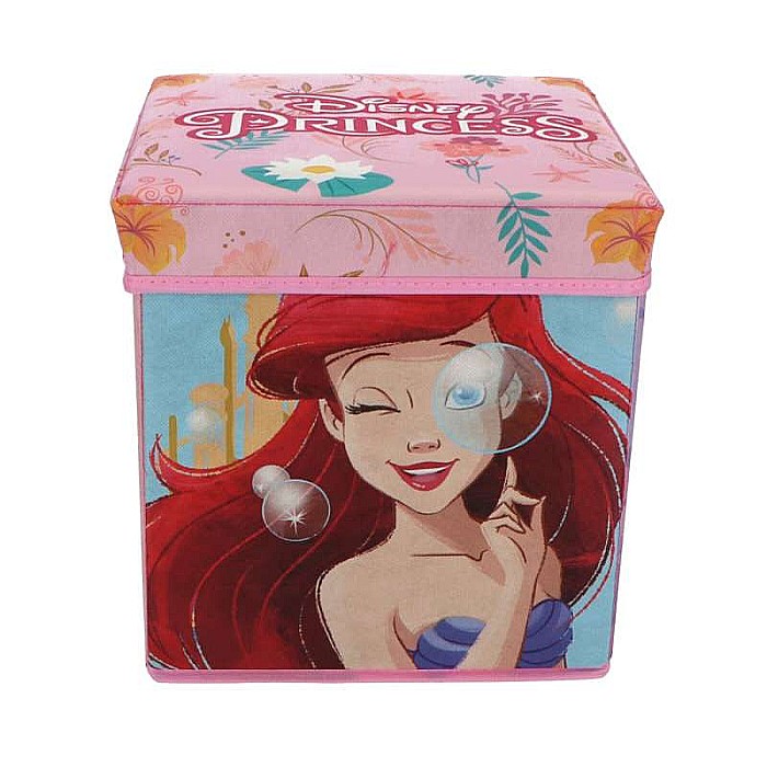 Taburet Pliabil cu Spațiu de Depozitare, Tip Cutie, Multicolor, Sarcină Maximă 80 kg, 30x30x30 cm, Prințesele Disney [2]