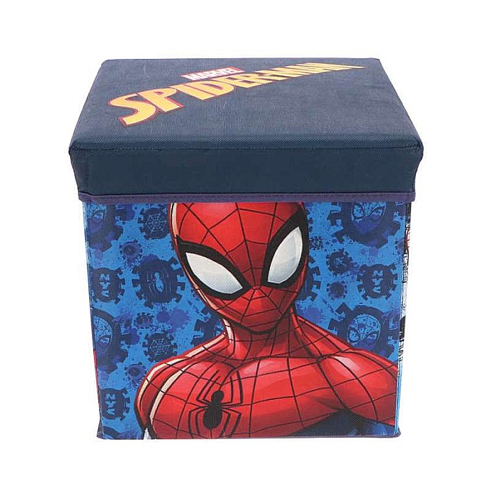 Taburet Pliabil cu Spațiu de Depozitare, Tip Cutie, Multicolor, Sarcină Maximă 80 kg, 30x30x30 cm, Spiderman [2]