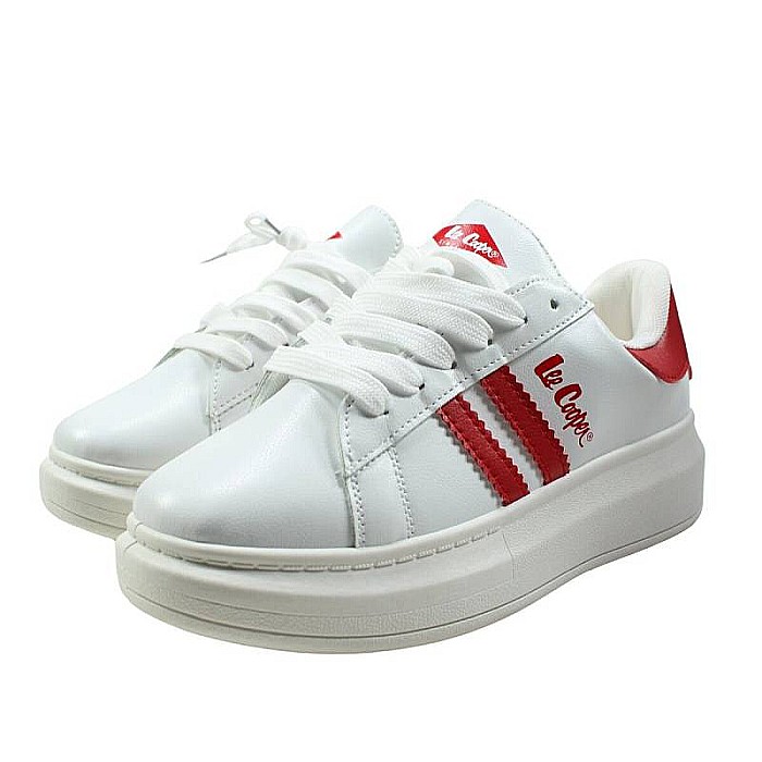 Pantofi sport din piele ecologică cu detalii holografice, alb, RE, Lee Cooper [2]