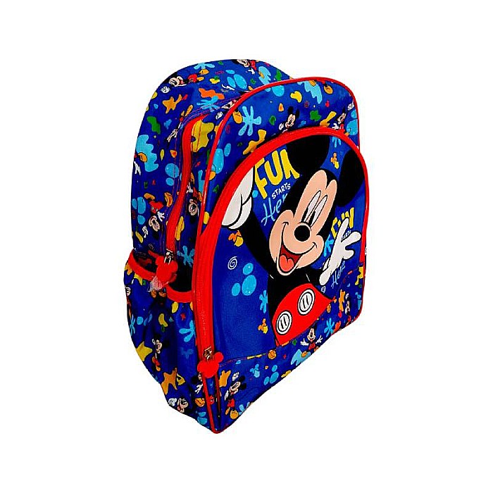 Ghiozdan ergonomic, cu două compartimente și două buzunare laterale, 40x30x15 cm, bretele ajustabile și întărite, multicolor, Fun Here, Mickey Mouse [2]