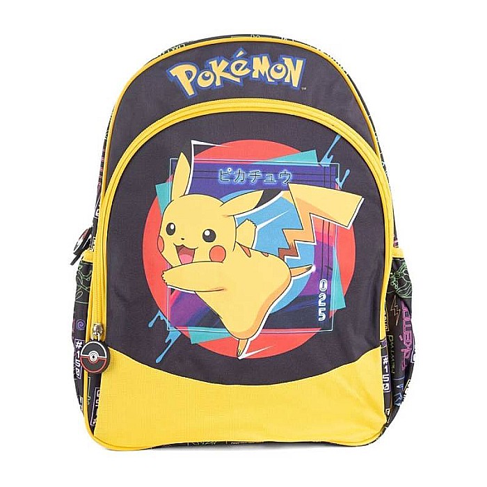 Ghiozdan ergonomic, cu două compartimente și două buzunare laterale, 40x30x15 cm, bretele ajustabile și întărite, multicolor, Pokemon [2]