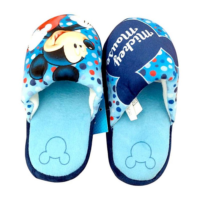 Papuci băieți, plușați, multicolor, talpă antiderapantă, Mickey Mouse [2]