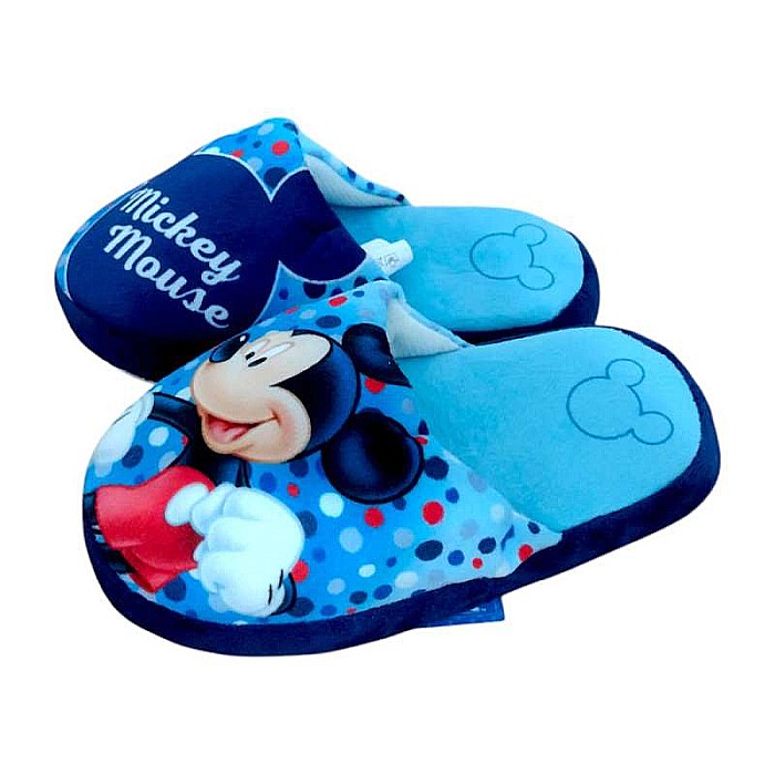 Papuci băieți, plușați, multicolor, talpă antiderapantă, Mickey Mouse [3]