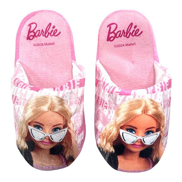 Papuci fetițe, plușați, multicolor, talpă antiderapantă, Barbie [1]