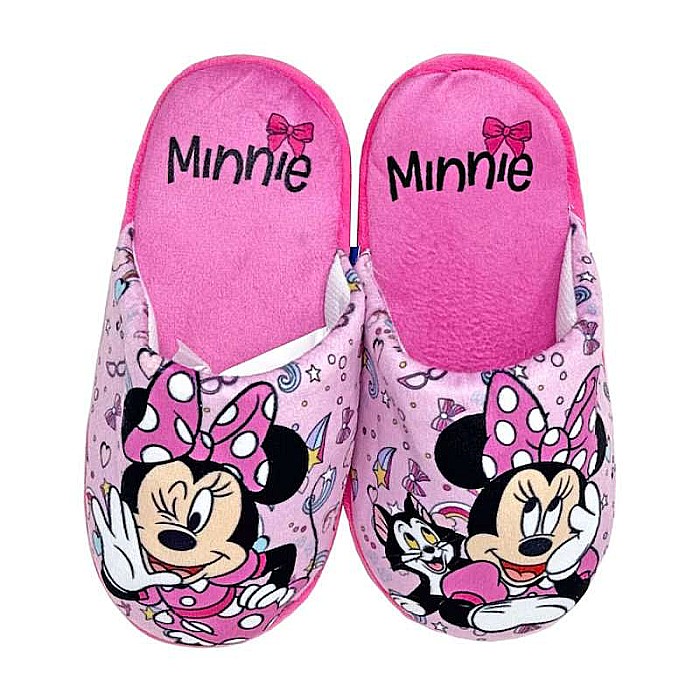 Papuci fetițe, plușați, multicolor, talpă antiderapantă, Minnie Mouse [1]